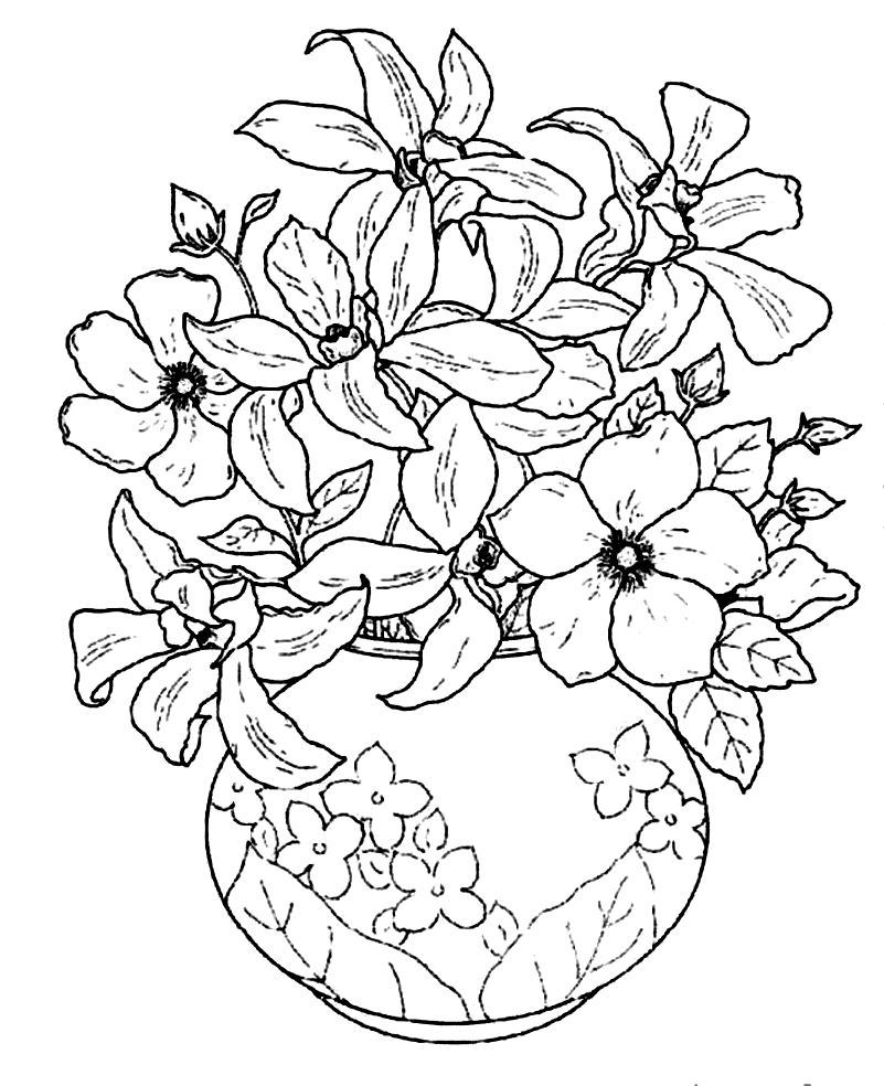 Flower Arrangement Coloring Pages at GetColorings.com   Free printable ...