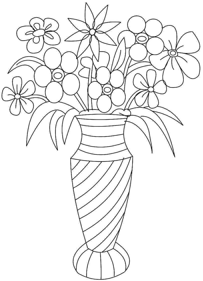 Flower Bouquet Coloring Pages at Free printable