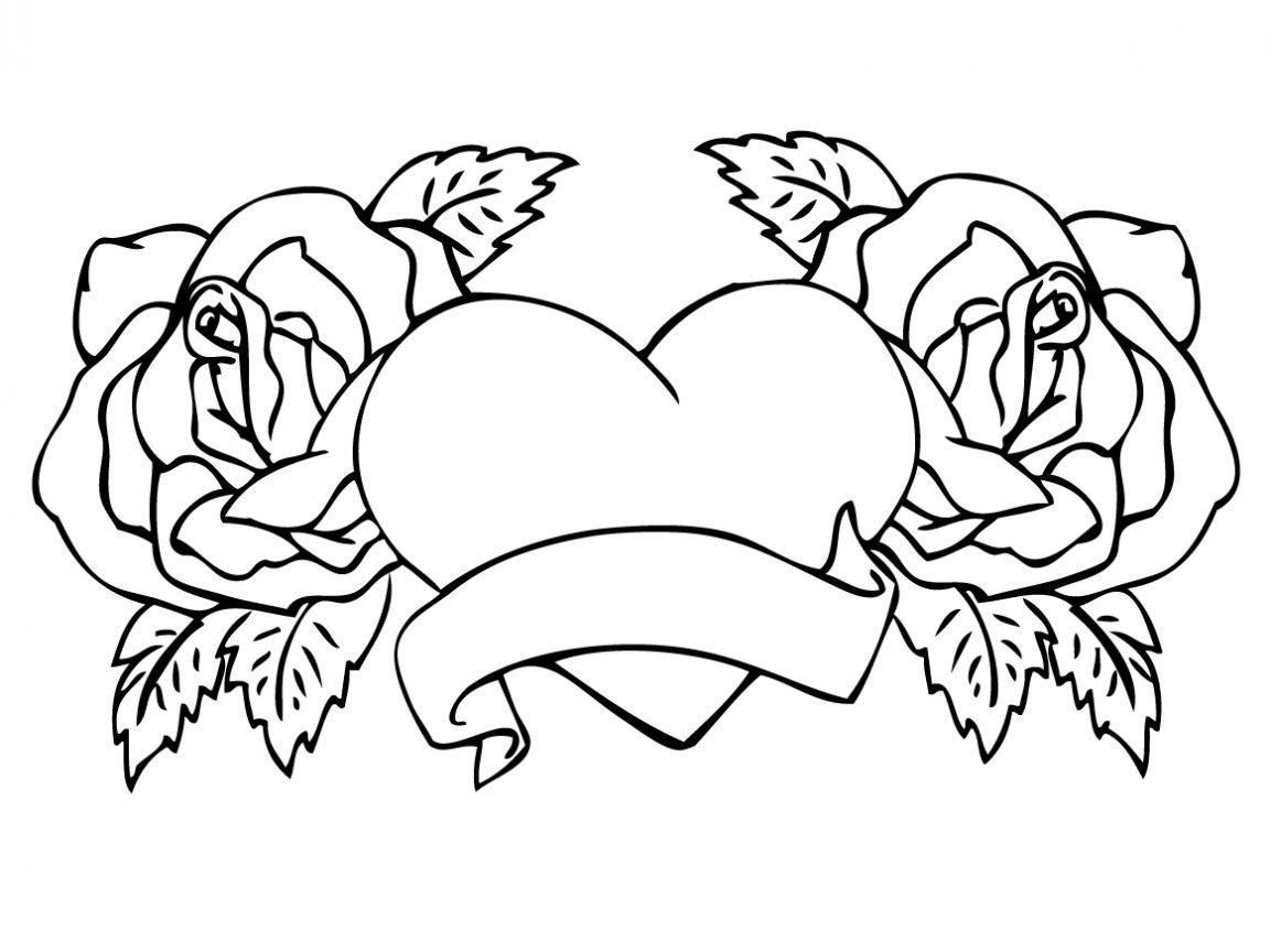 Flower Heart Coloring Pages at GetColorings.com | Free printable