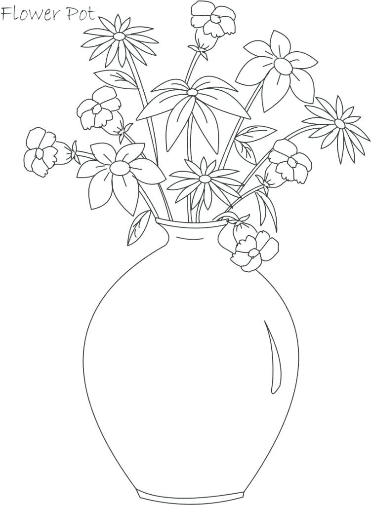 Flower In A Pot Coloring Page At GetColorings Free Printable 