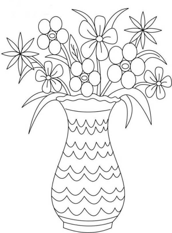 Flower Vase Coloring Pages at GetColorings.com | Free printable