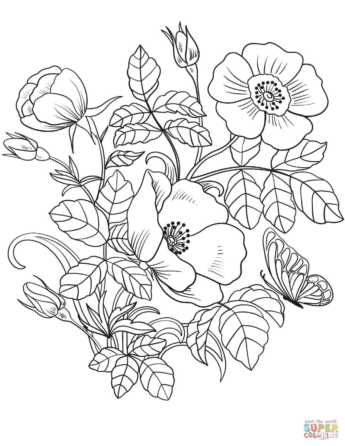 Flower Vine Coloring Pages at GetColorings.com | Free printable