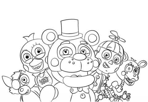 Fnaf Coloring Pages All Characters at GetColorings.com | Free printable