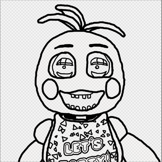 chica fnaf 1 head drawing