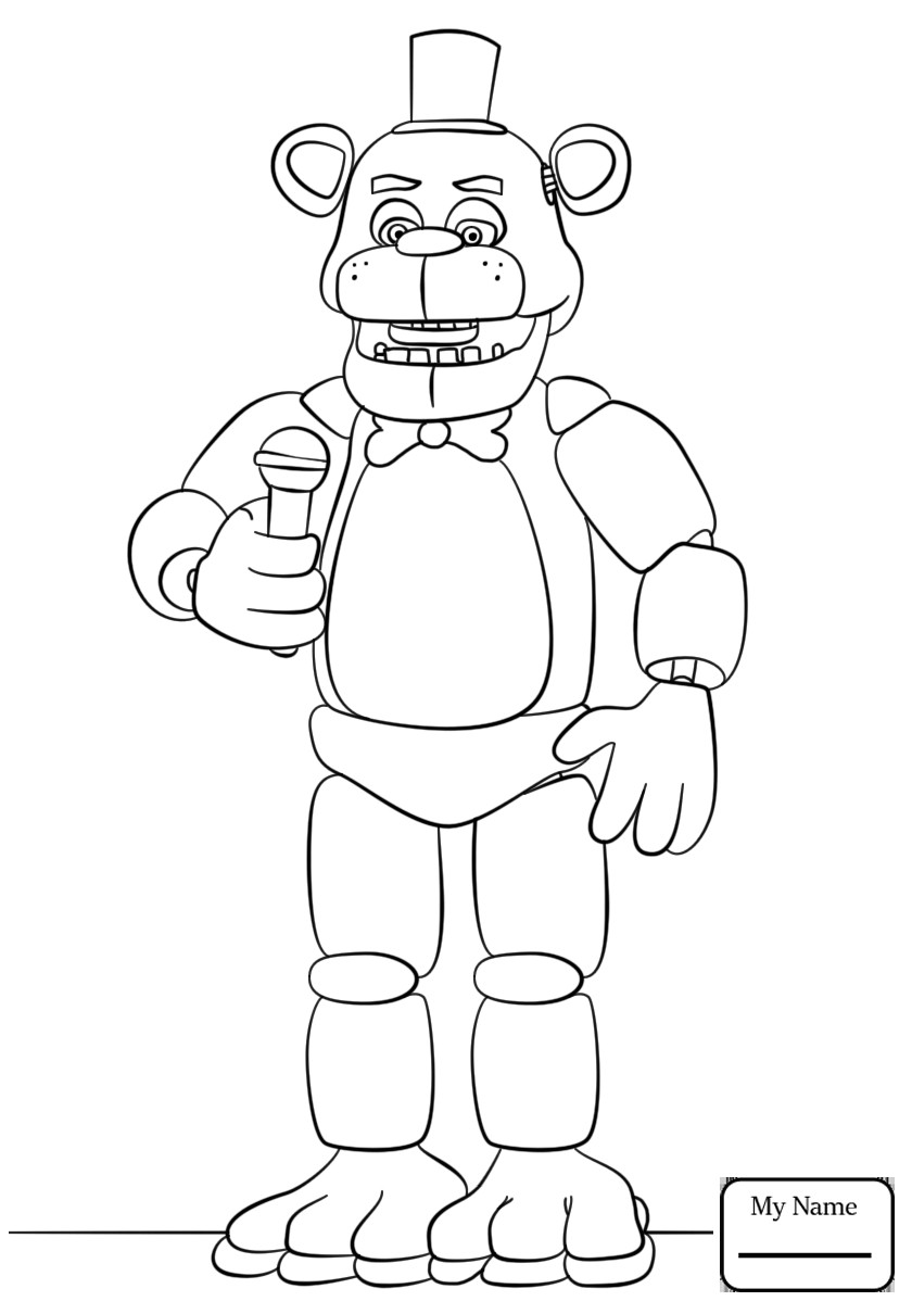 Fnaf Coloring Pages Golden Freddy At Free Printable