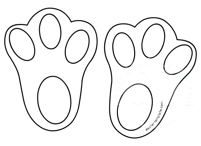 Bunny Easter Feet Coloring Footprints Template Printable Sand Pages Happy P...