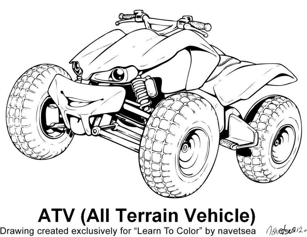 Four Wheeler Coloring Pages at Free printable
