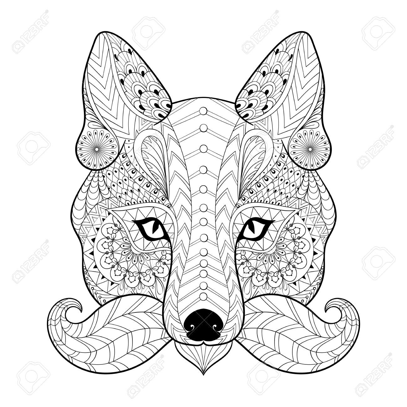 Fox Head Coloring Page at GetColorings.com | Free printable colorings