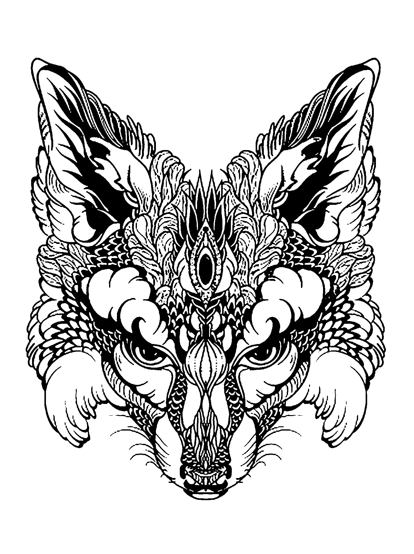 fox-head-coloring-page-at-getcolorings-free-printable-colorings-pages-to-print-and-color