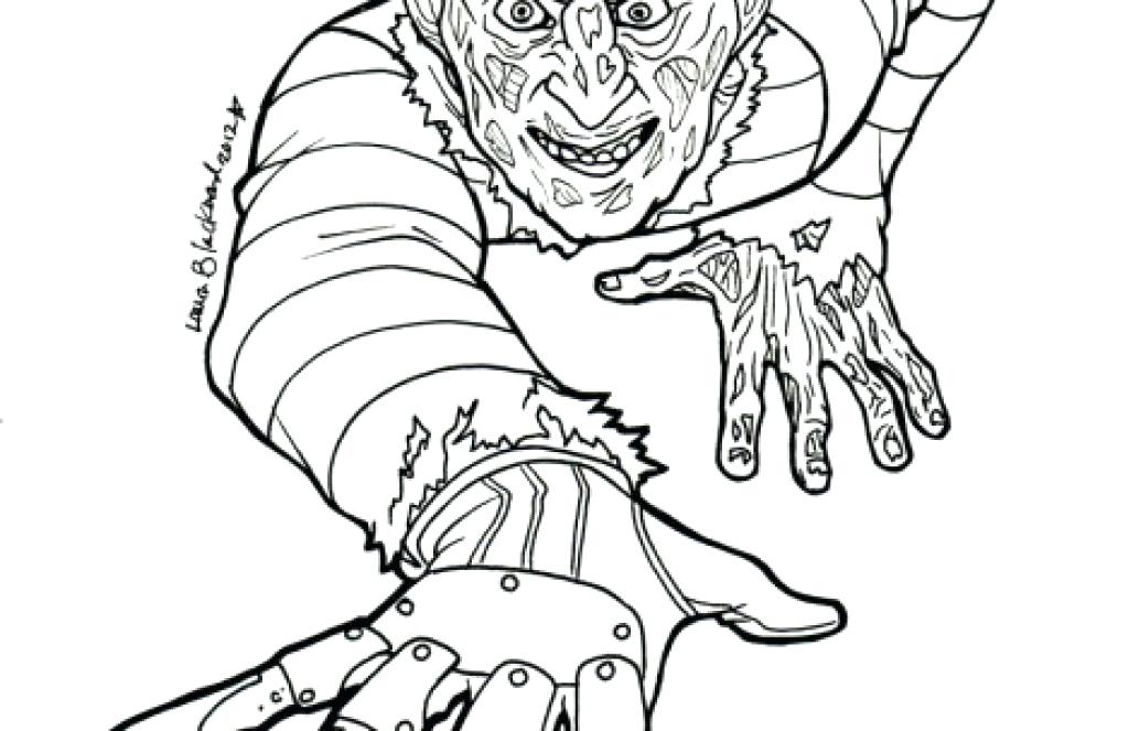 Freddy Krueger Coloring Pages Movie Printable Horror Drawing Suicide Squad ...