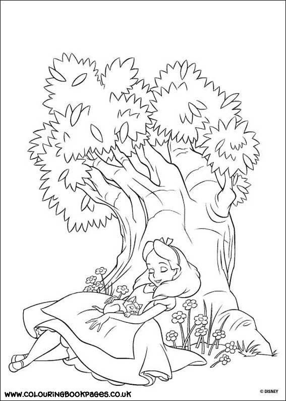 Free Alice In Wonderland Coloring Pages