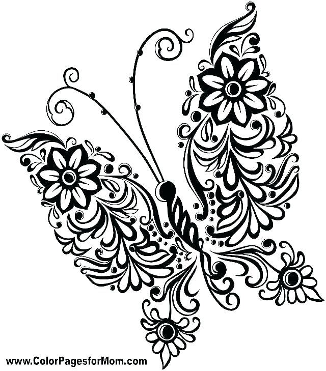 Free Coloring Pages Flowers And Butterflies At Getcolorings.com | Free