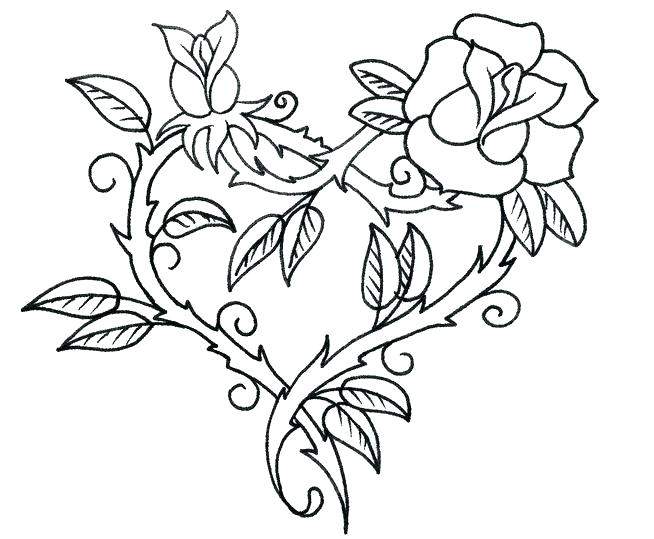 Free Coloring Pages Hearts And Flowers at GetColorings.com | Free