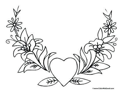 Free Coloring Pages Hearts And Flowers at GetColorings.com | Free