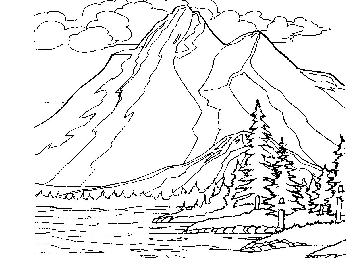 Adult Coloring Sheets Landscapes Coloring Pages