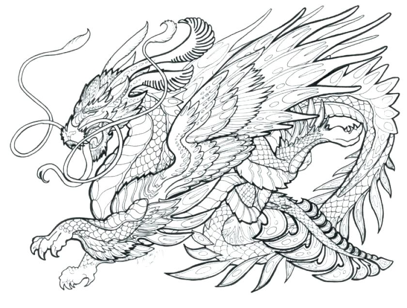 Free Printable Coloring Pages For Adults Advanced Dragons at