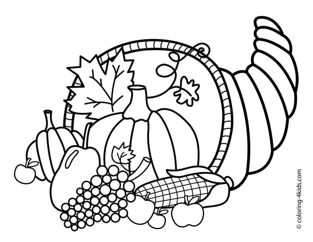 Free Printable Cornucopia Coloring Pages at Free