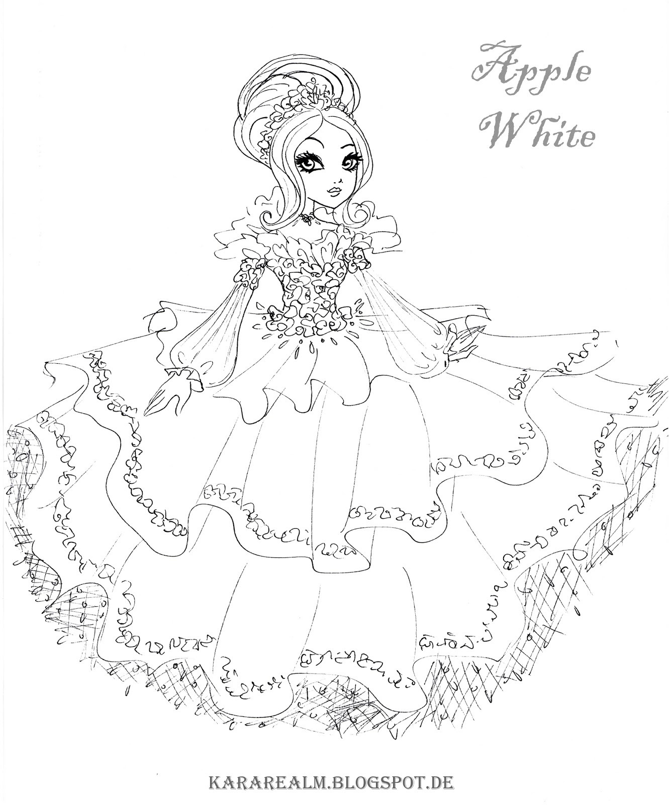 1331x1600 Ever After High Apple Coloring Page Free Printable Pages Tearing