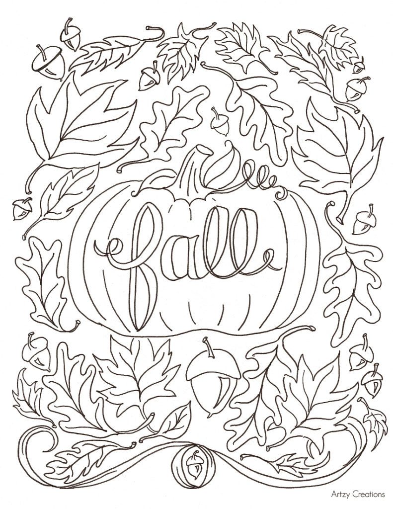 Free Printable Fall Leaves Coloring Pages at Free