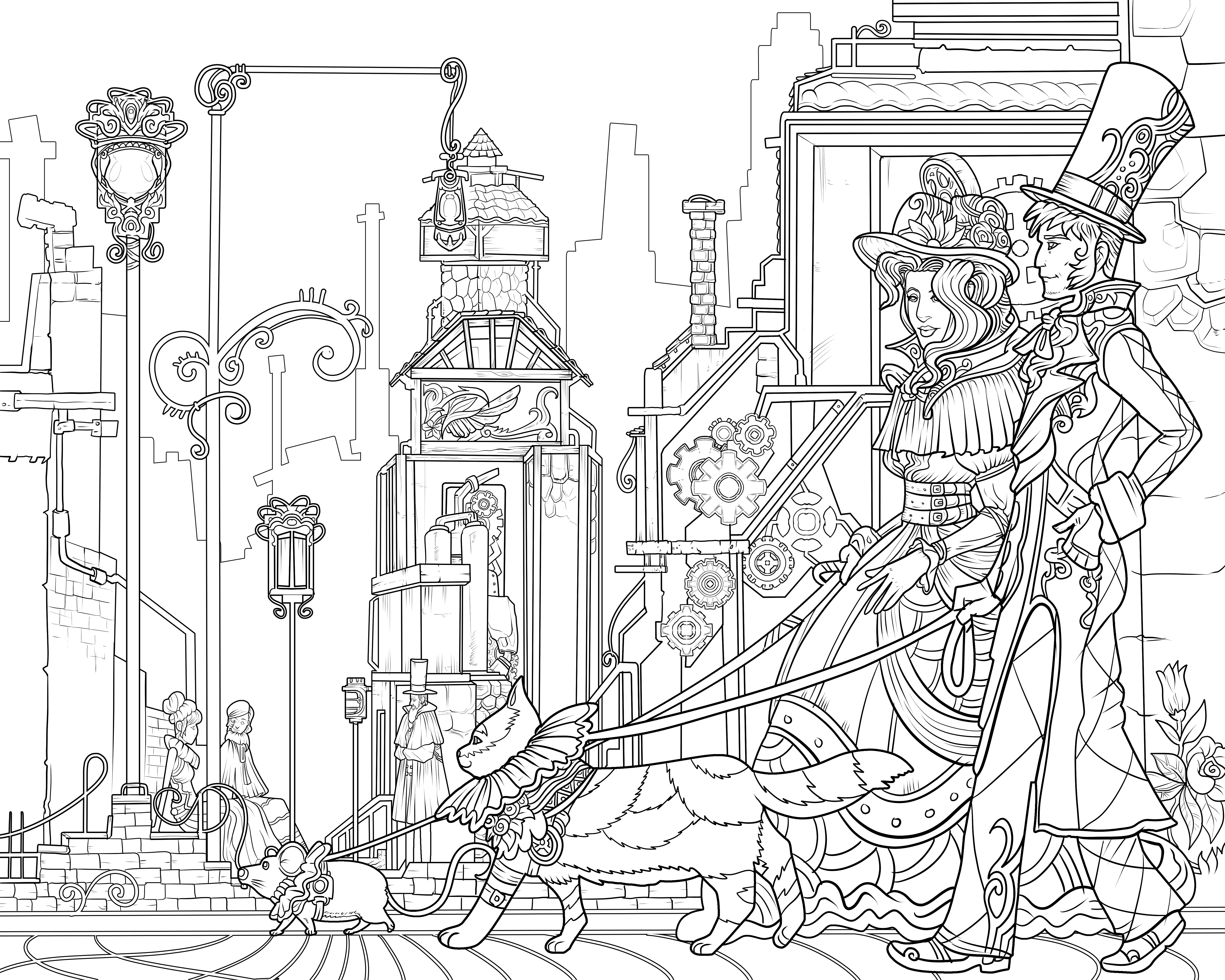 Free Steampunk Coloring Pages at Free printable