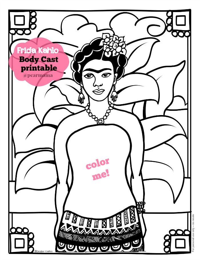 Frida Kahlo Coloring Pages at Free printable