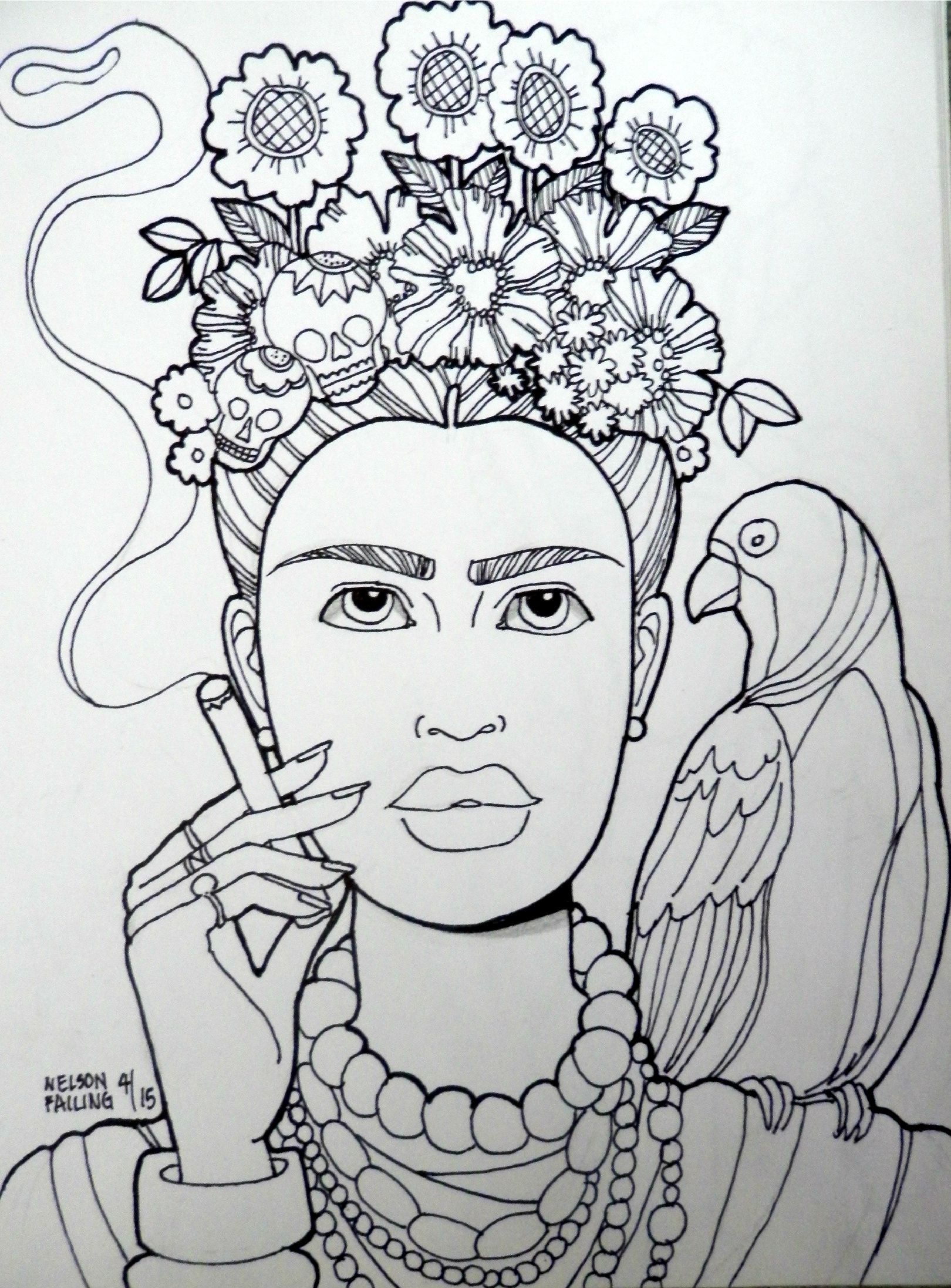 Фрида Кало рисунок