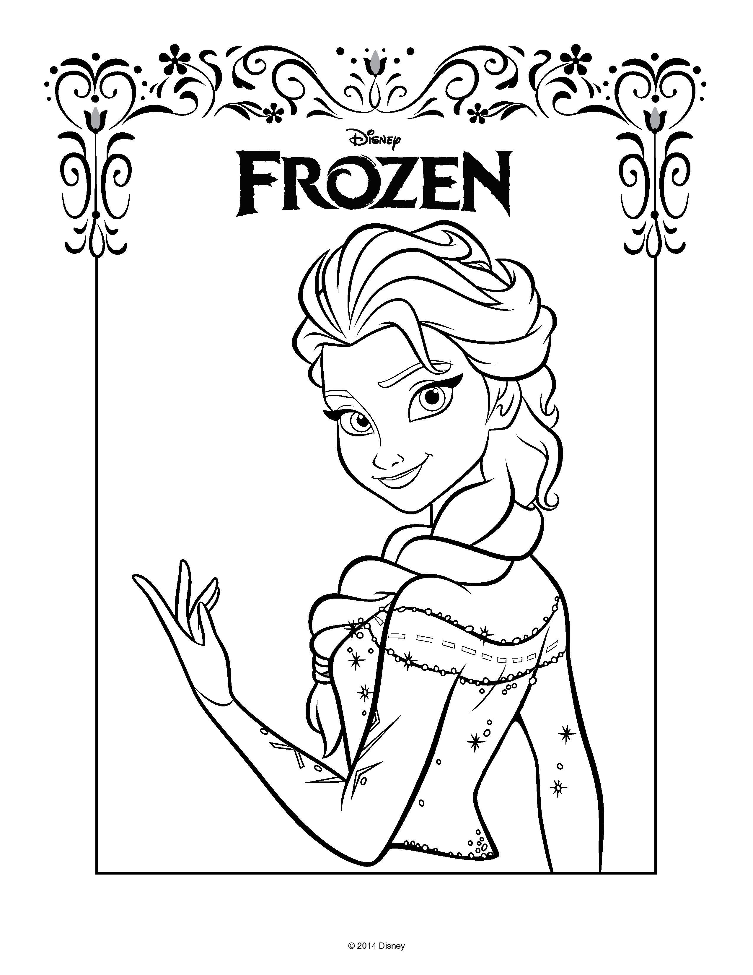 Frozen Coloring Pages All Characters at Free