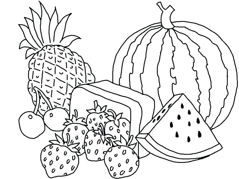 800x600 Fruit And Vegetable Coloring Pages 1 8398 Throughout Fruits