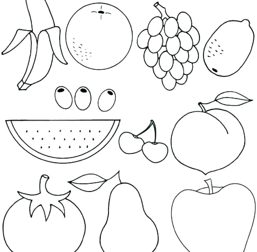 Fruits And Vegetables Coloring Pages at Free