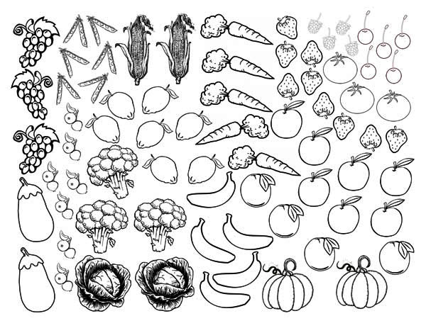 Fruits And Vegetables Coloring Pages At Getcolorings Free