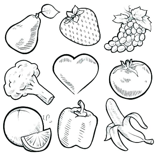 Fruits And Vegetables Coloring Pages At Getcolorings Free