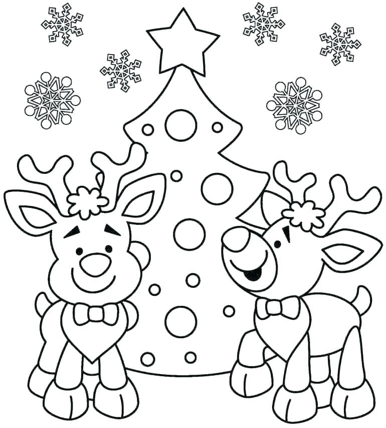 Cartoon Free Christmas Coloring Pages with simple drawing