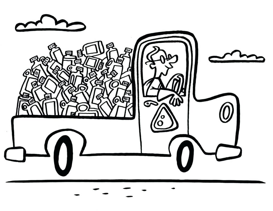 1043x806 Garbage Truck Coloring Pages The Watershed University Learn And