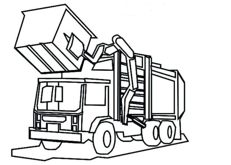 Garbage Truck Coloring Page at Free printable