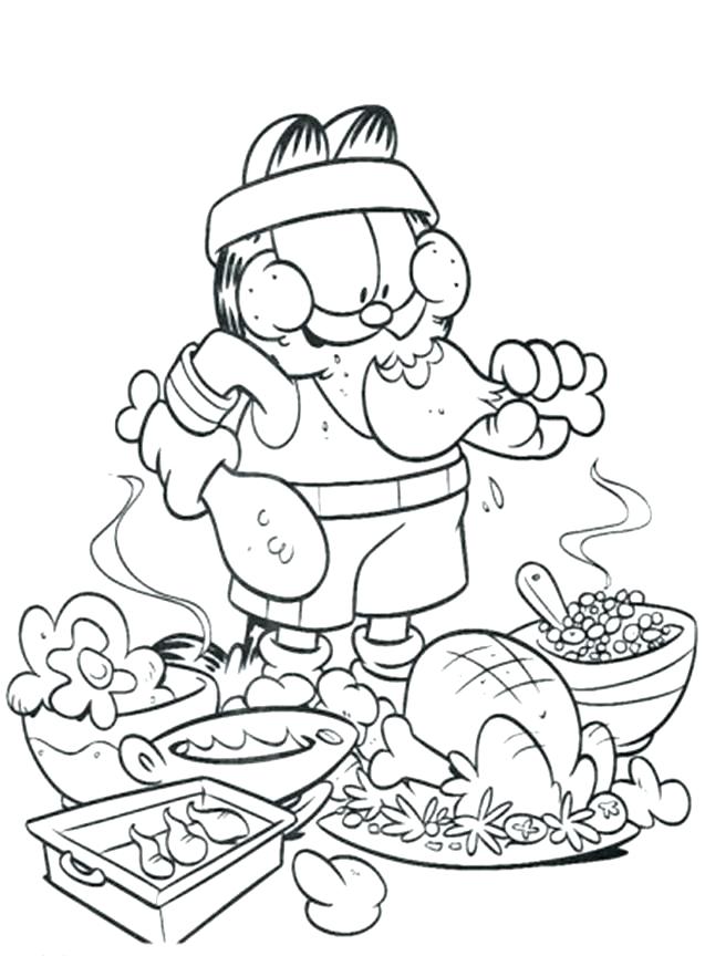 coloring garfield junk fast unhealthy cute choices funny healthy foods thanksgiving printable getcolorings face printables getdrawings colorings results colori