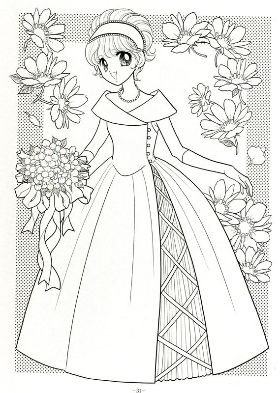 coloring japanese anime geisha princess cute shoujo adult picasa kawaii mia mama web printable albums sheets books shojo getcolorings drawings
