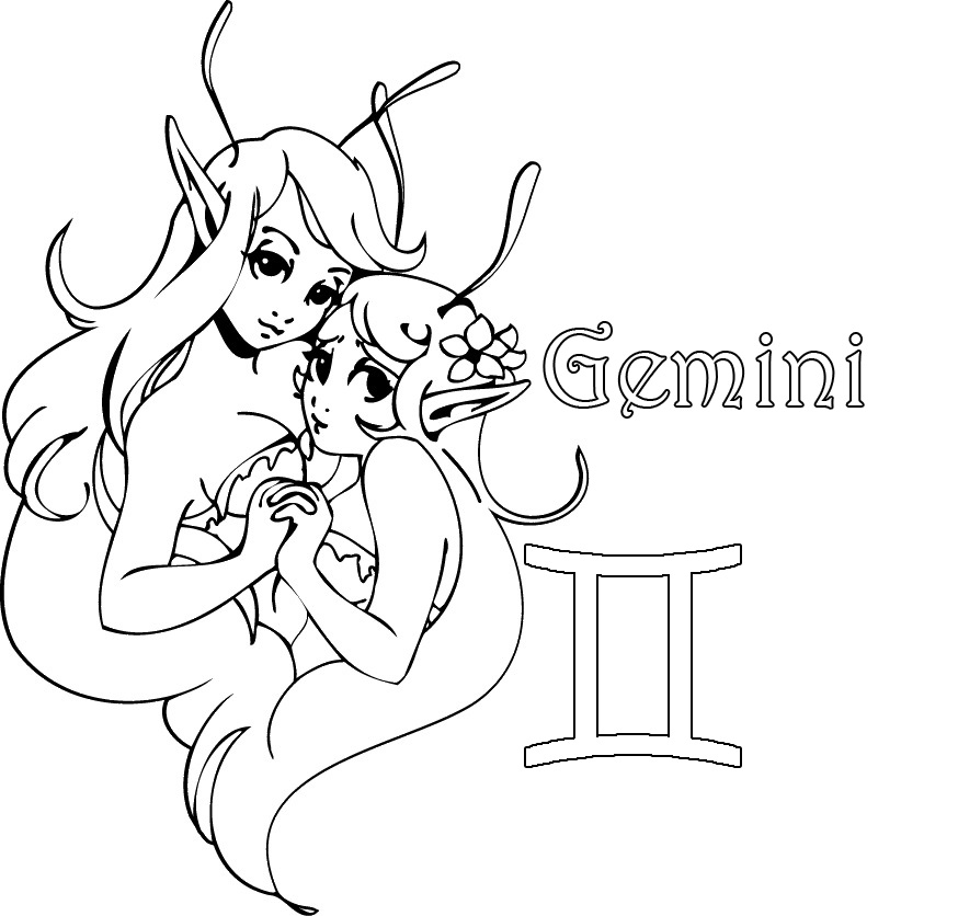 Gemini Coloring Pages at GetColorings.com | Free printable colorings