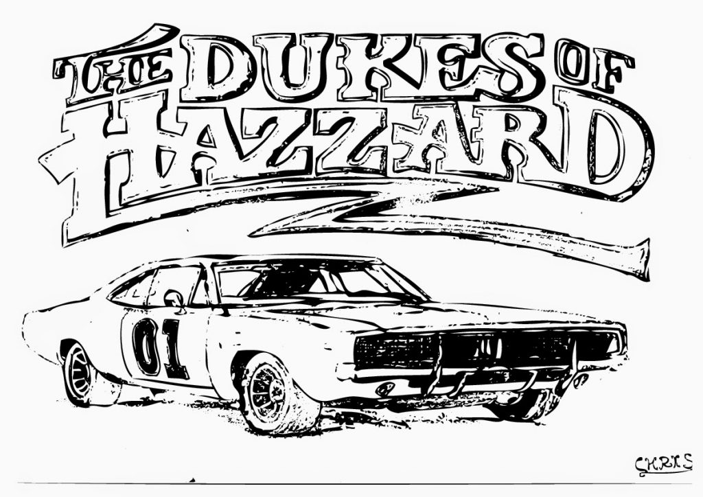 coloring lee hazzard dukes general dodge charger drawing 1969 plymouth 1970 challenger fury printable 1958 colouring clipart duke truck muscle