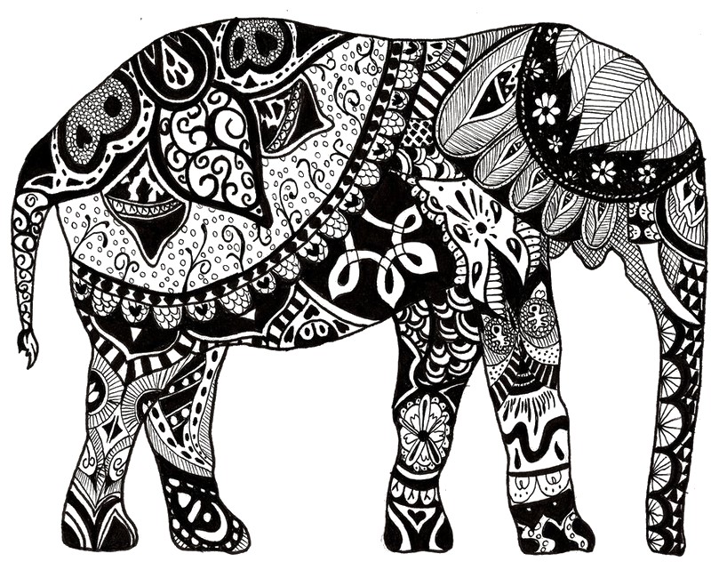 geometric elephant coloring pages at getcolorings