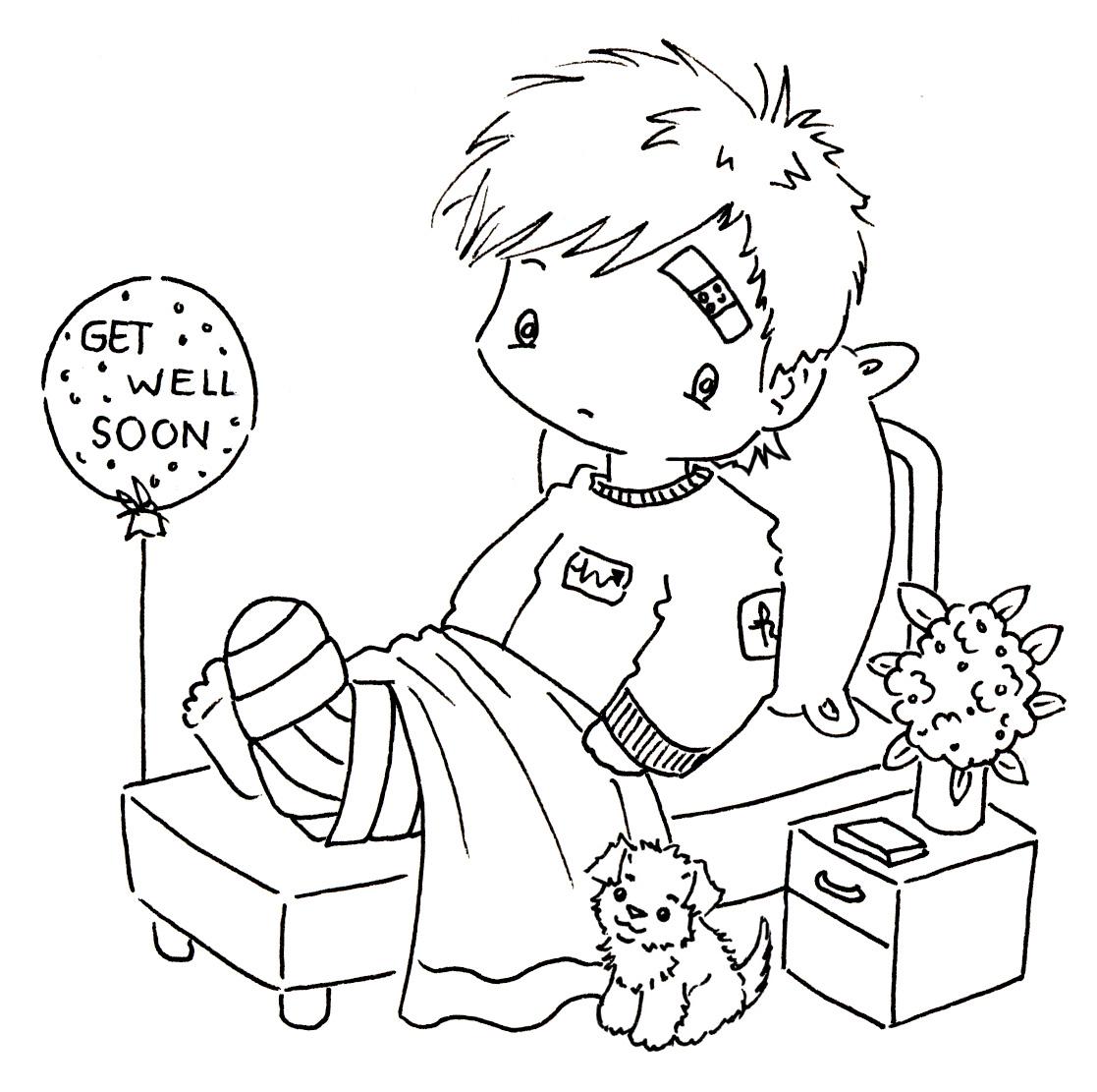 Get Well Card Coloring Page at Free printable
