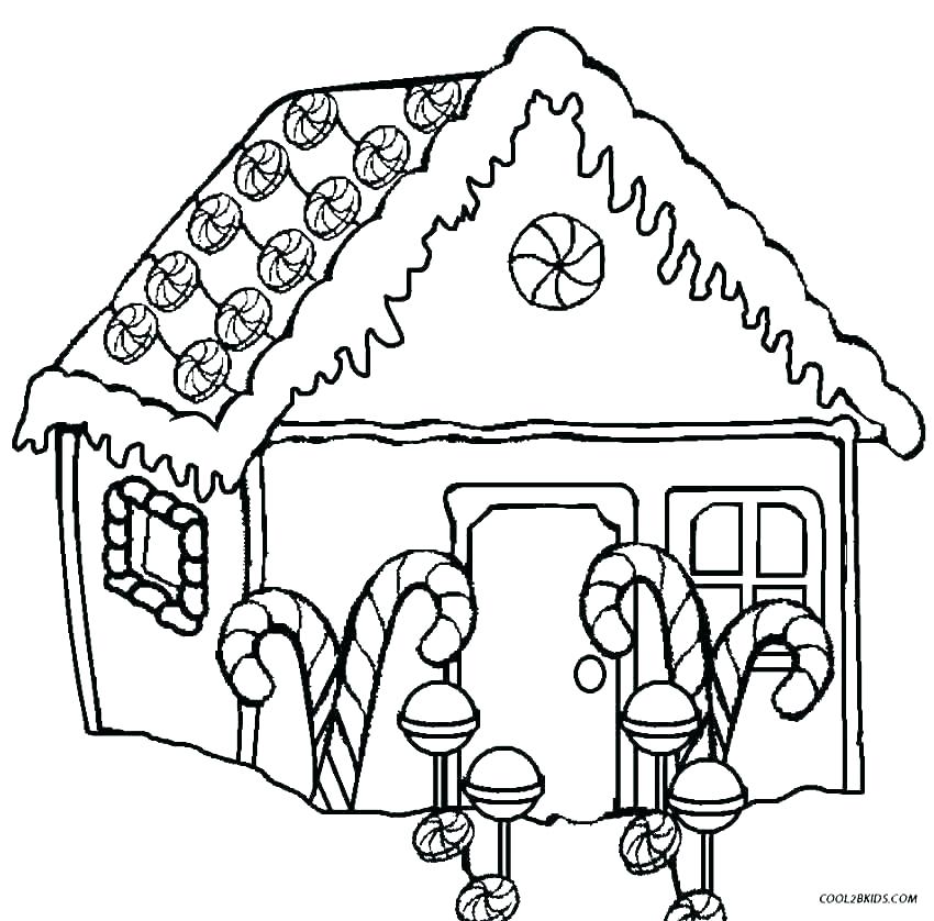 Gingerbread House Coloring Pages Free at GetColorings.com | Free