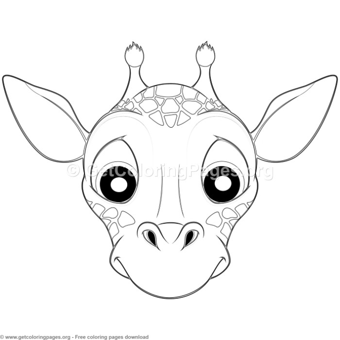 Giraffe Face Coloring Pages at Free printable