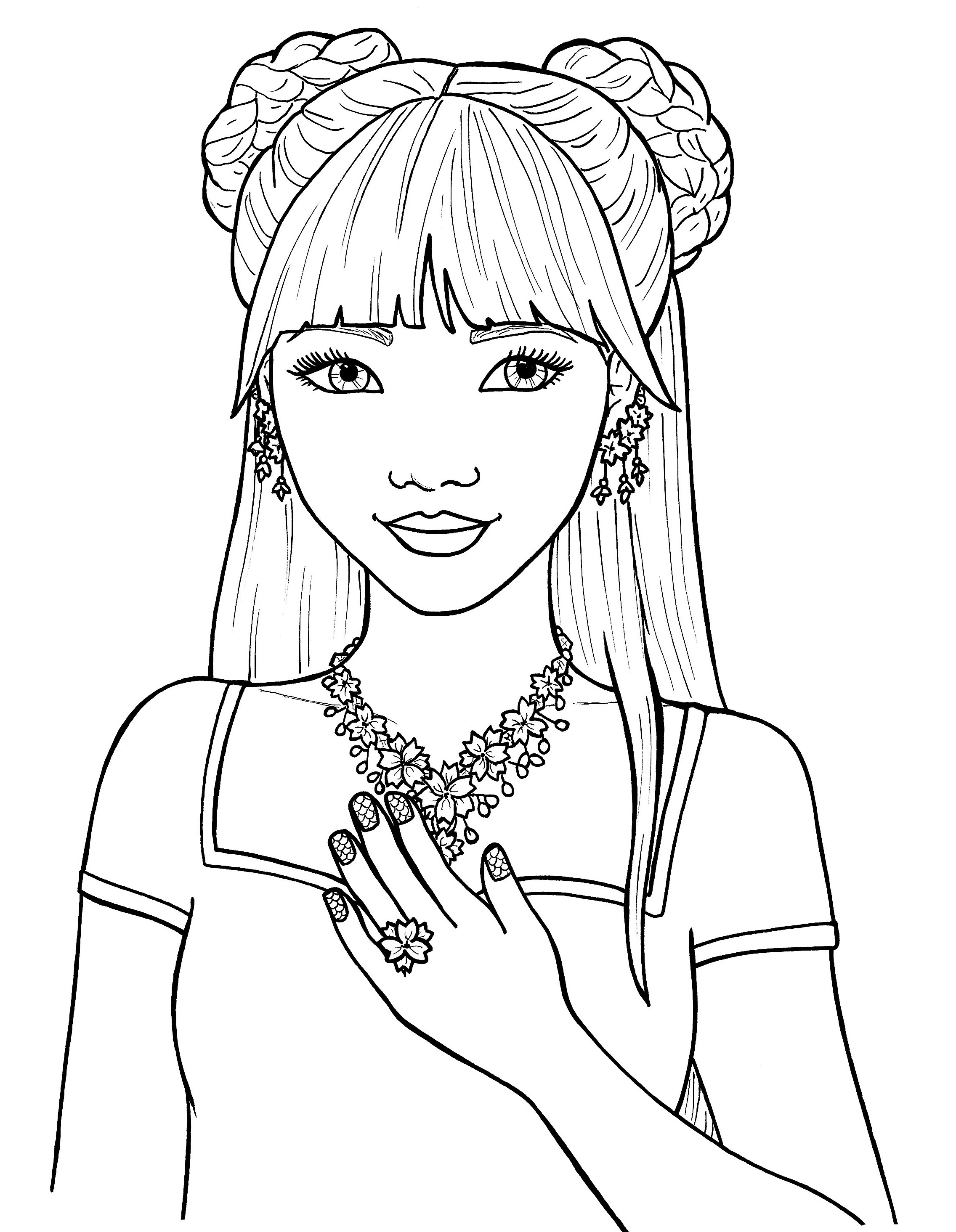 Girl Face Coloring Pages at GetColorings.com | Free printable colorings