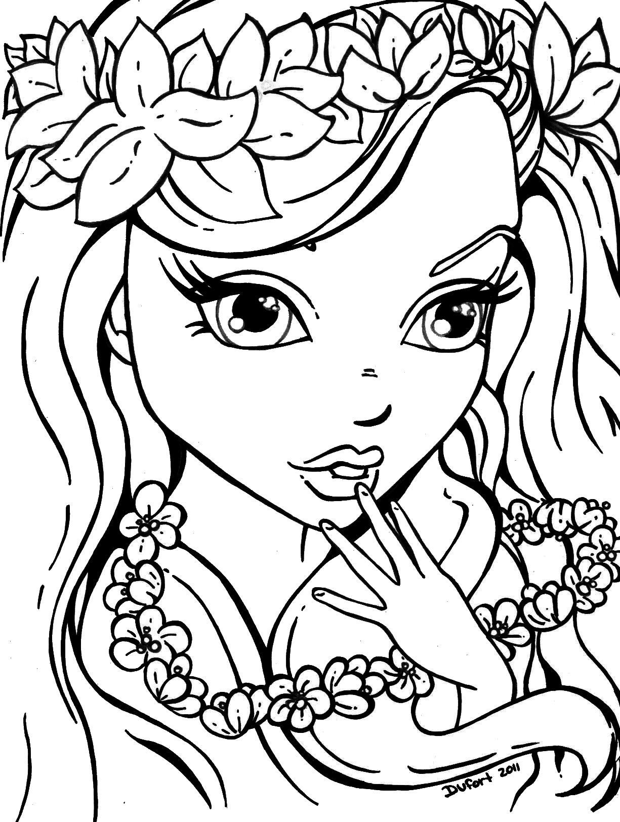 Girl Hair Coloring Pages at Free printable colorings