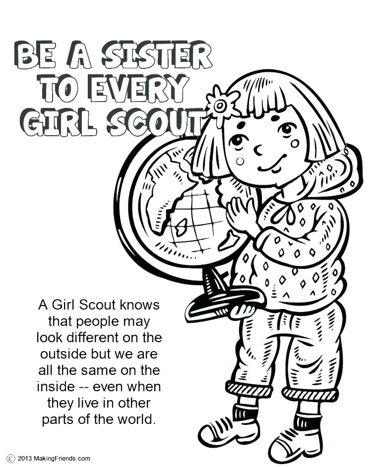 free printable girl scout brownie coloring pages