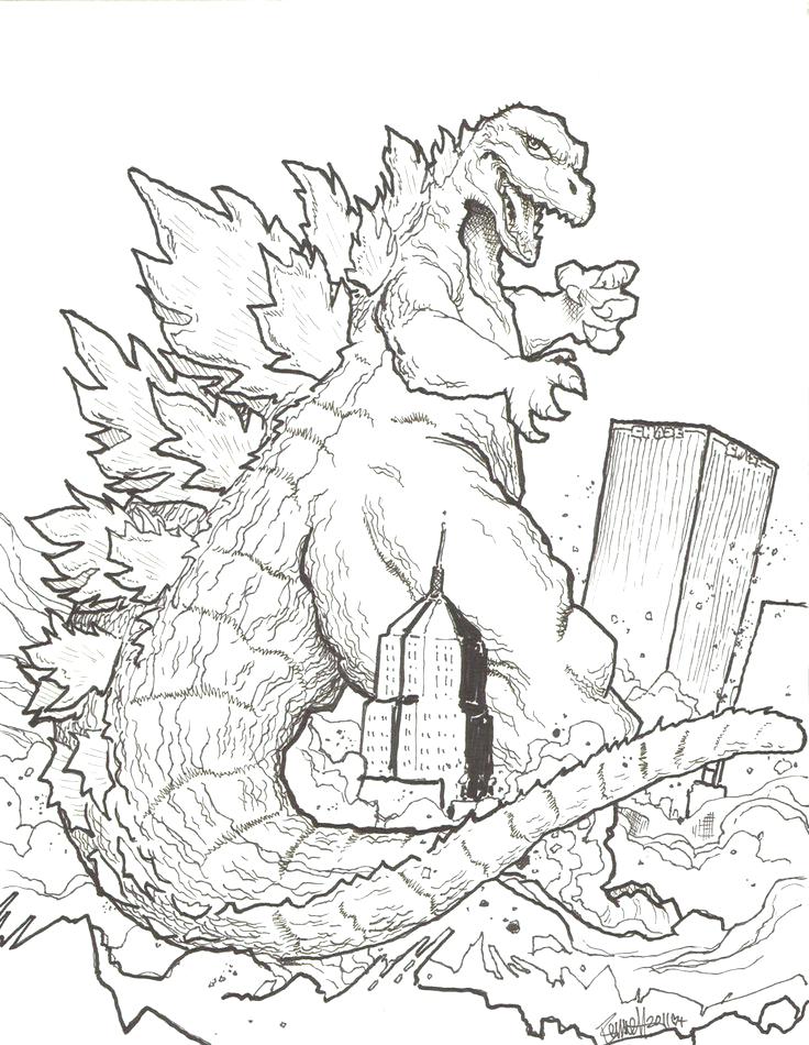 Godzilla Coloring Pages To Print At Getcoloringscom Free