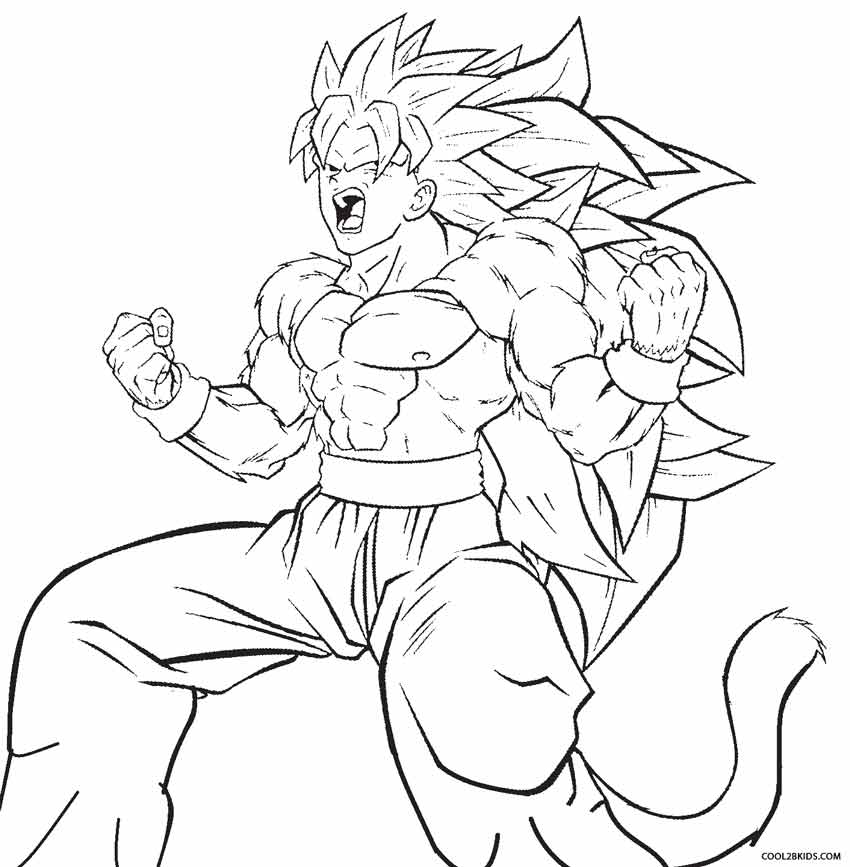 Goku Ssj4 Coloring Pages At Free Printable Colorings