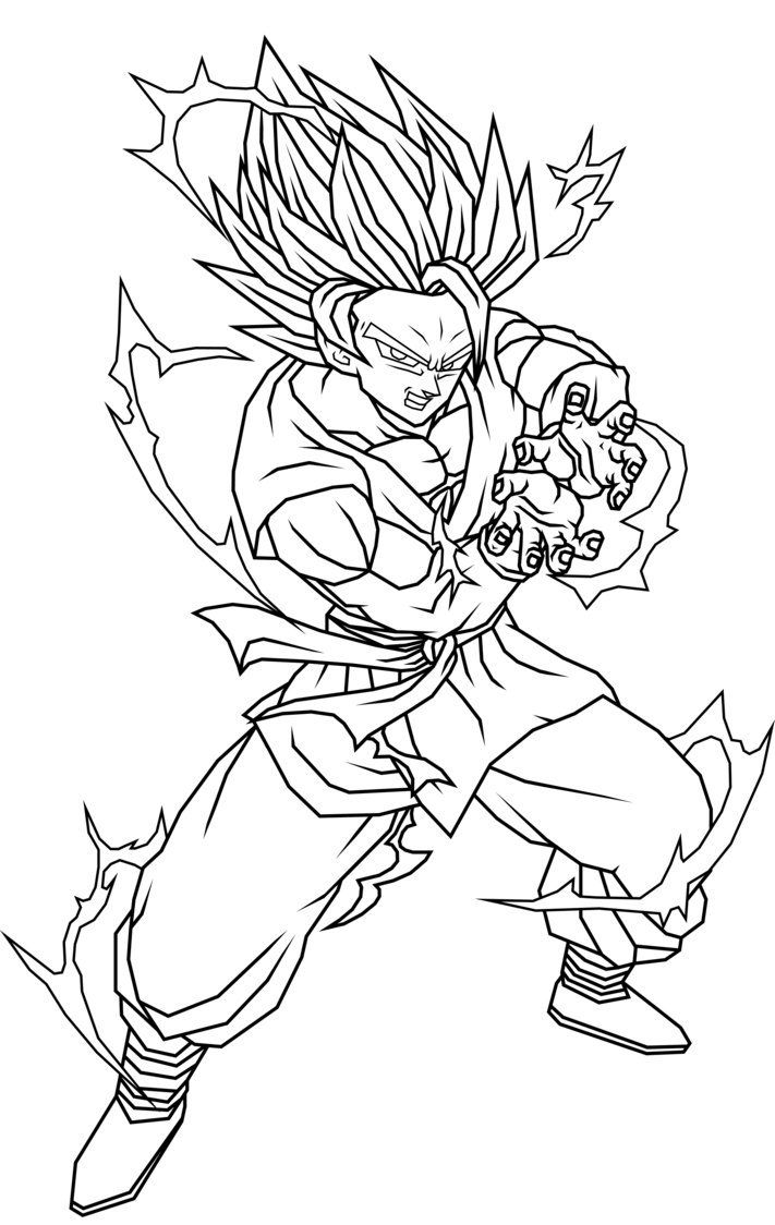 Goku Super Saiyan 2 Coloring Pages at GetColorings.com ...