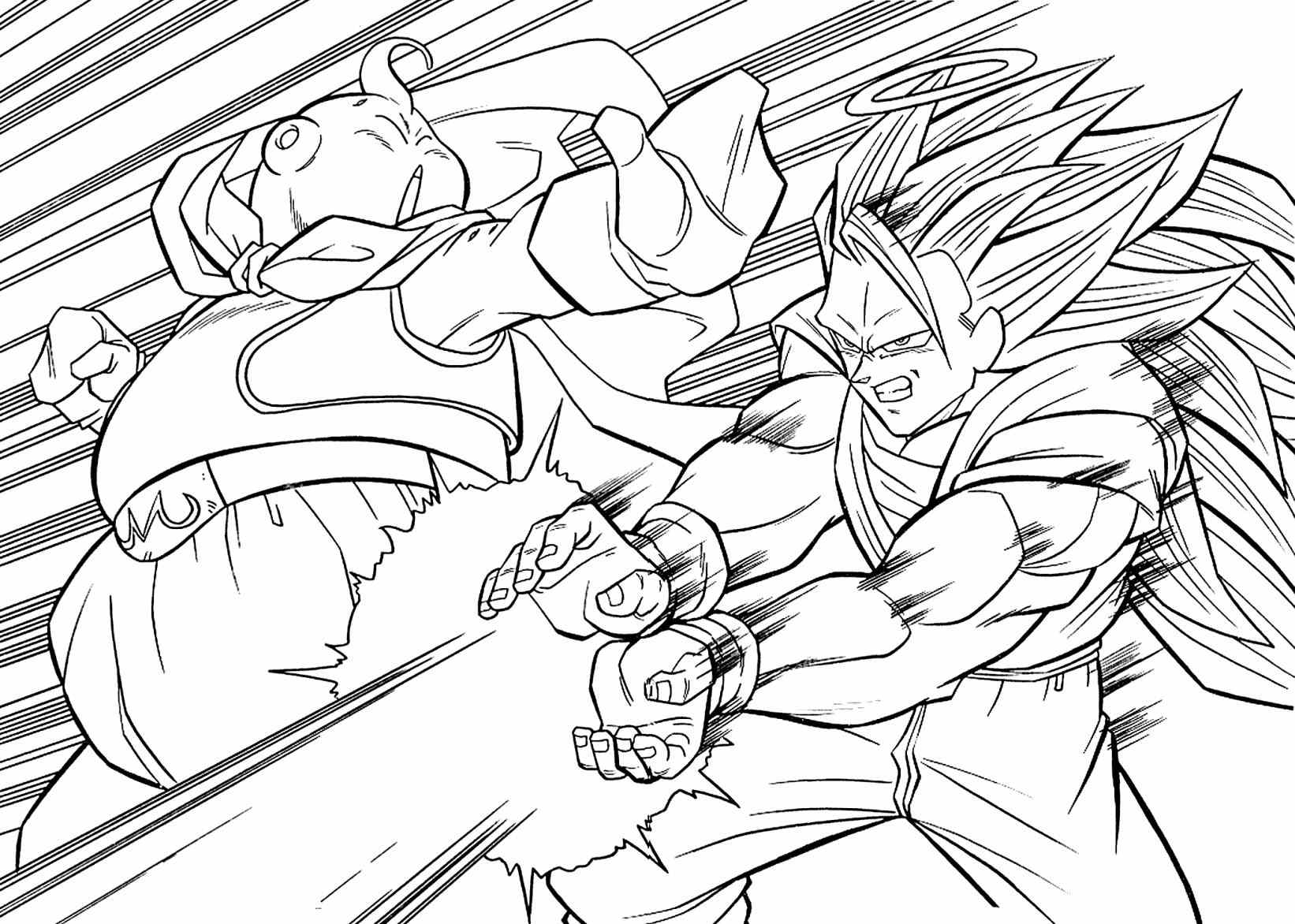 Goku Super Saiyan 3 Coloring Pages At Free Printable