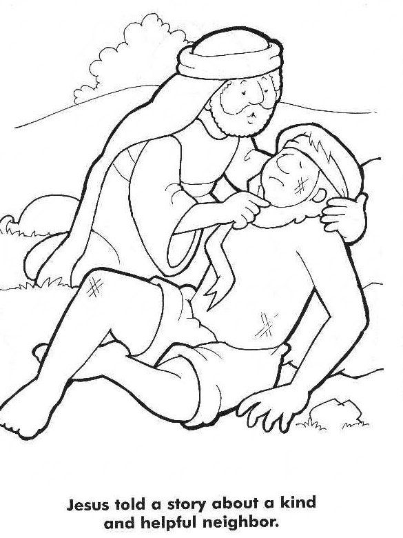 585x780 The Good Samaritan Coloring Page Bible Story Pages